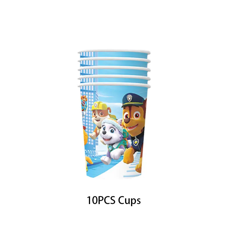 Kit de décoration Pat' Patrouille pour anniversaire : ballons, décor, assiettes, décorations pour cupcakes, autocollants Pat' Patrouille, cadeaux pour enfants