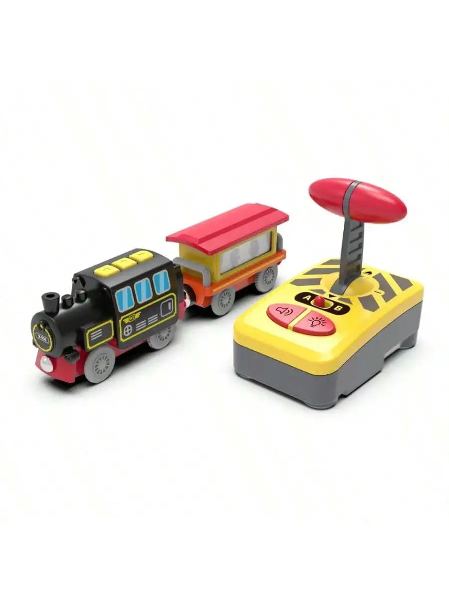 .Circuit de train électrique RC miniature magnétique à fentes, compatible avec tous les rails en bois. Accessoires de circuit de train, cadeau de Noël pour enfants