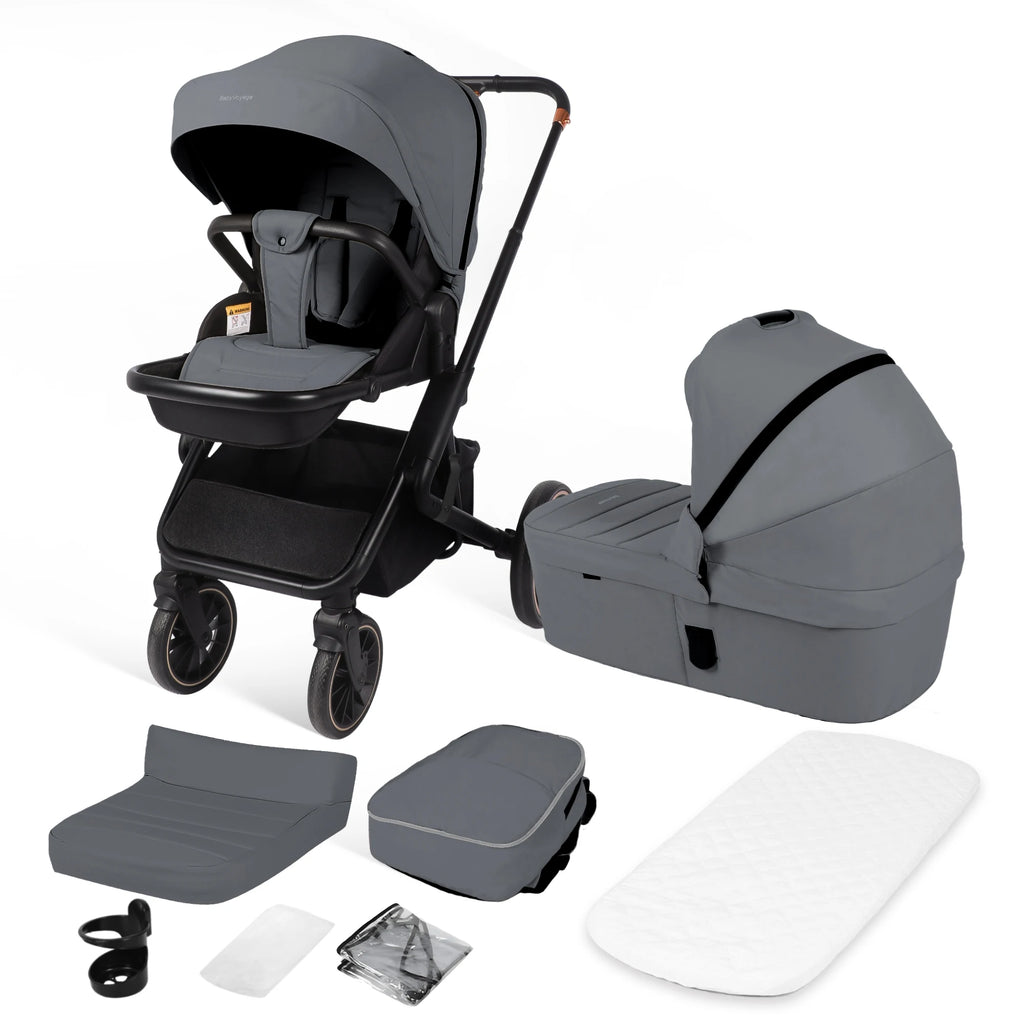 Poussette 2 en 1 pour bébé, siège auto réversible pour nouveau-né, en stock en UE, multifonctionnelle et légère.