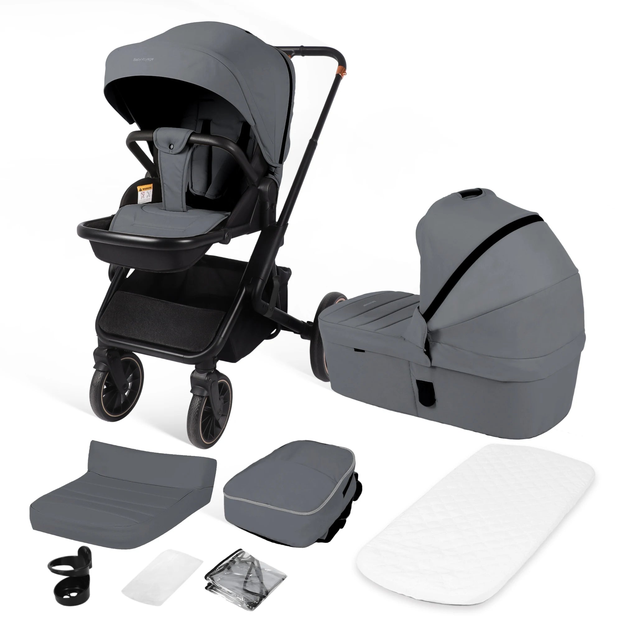 Poussette 2 en 1 pour bébé, siège auto réversible pour nouveau-né, en stock en UE, multifonctionnelle et légère.