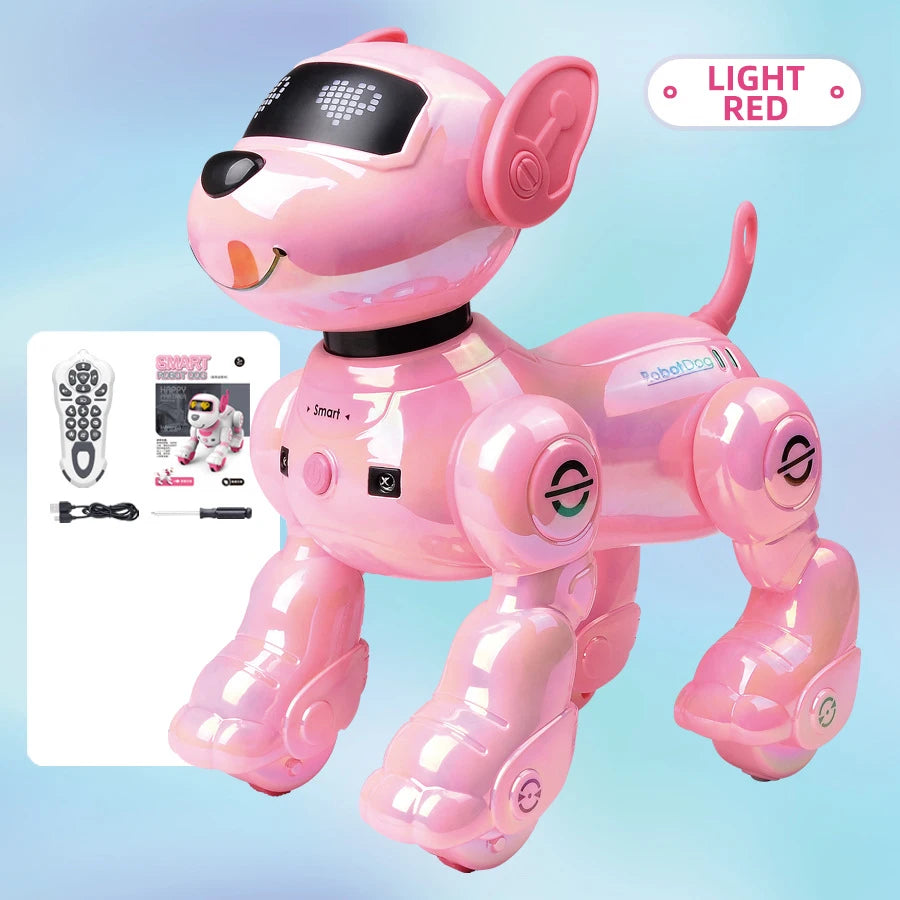 Chien robot télécommandé intelligent, acrobaties électroniques, commandes vocales, programmable, commandes tactiles, musique, jouet pour enfants garçons