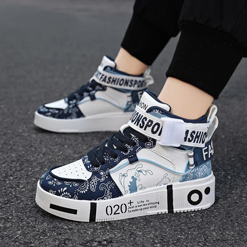 Chaussures de sport montantes pour enfants, baskets de basketball tendance pour garçons, chaussures plates décontractées pour filles, chaussures de marche décontractées pour enfants