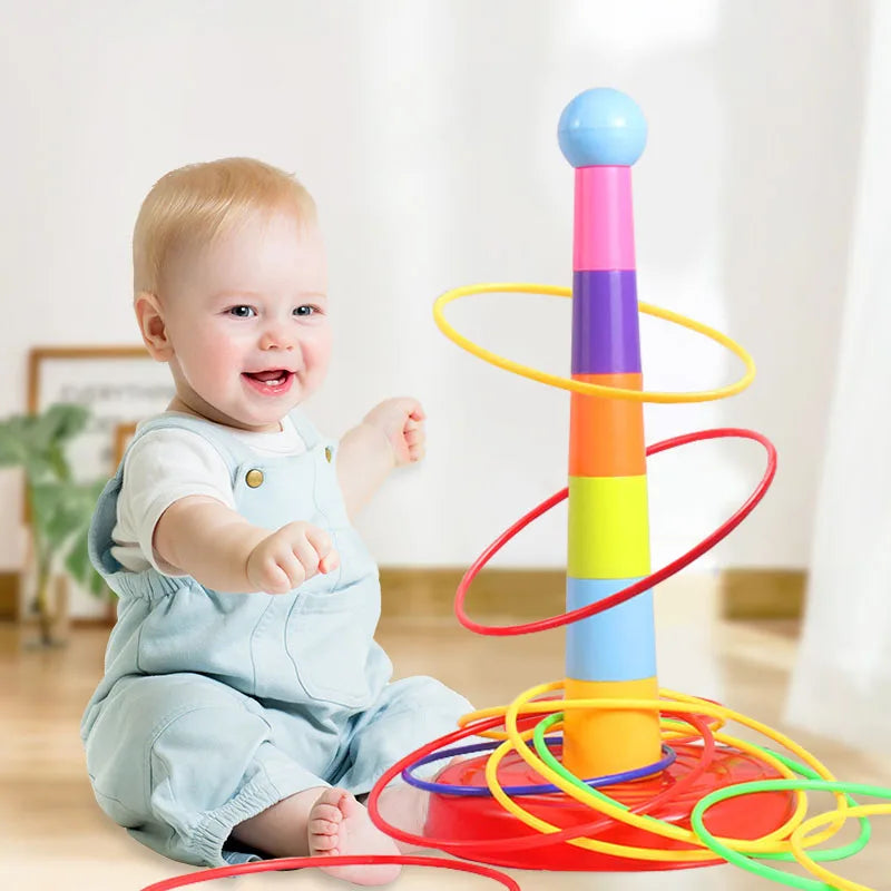 Jeu de lancer de cercles pour enfants, jouets empilables à spirales, amusant à l'intérieur et à l'extérieur, activité interactive parent-enfant, cadeau d'éveil.